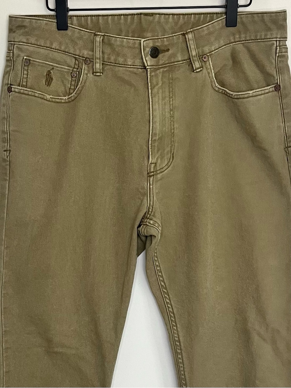 Polo Ralph Lauren 650 Straight Olive Khaki 5-Pocket Pants Men’s 34x32 Cotton - Picture 5 of 11